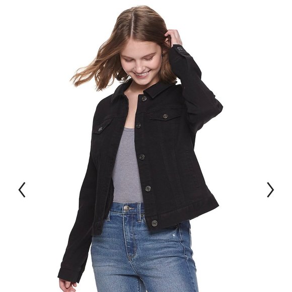 juniors black jean jacket